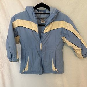 REI Girls size 4-5 blue & white winter / ski jacket.